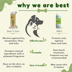 BONES N PAWS Anti-Tick & Flea Powder 300 G for Dogs & Cats | with Diatomaceous Earth, Neem, Geranium & Essential Oils | Kills Lice, Flea Eggs, Bacteria | Puppy Safe ,Anti-Fungal, Antibacterial Puppy Safe