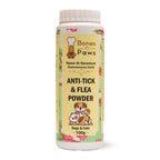 BONES N PAWS Anti-Tick & Flea Powder 100 G for Dogs & Cats | with Diatomaceous Earth, Neem, Geranium & Essential Oils  Puppy Safe | Kills Lice, Flea Eggs, Bacteria | Puppy Safe ,Anti-Fungal, Antibacterial