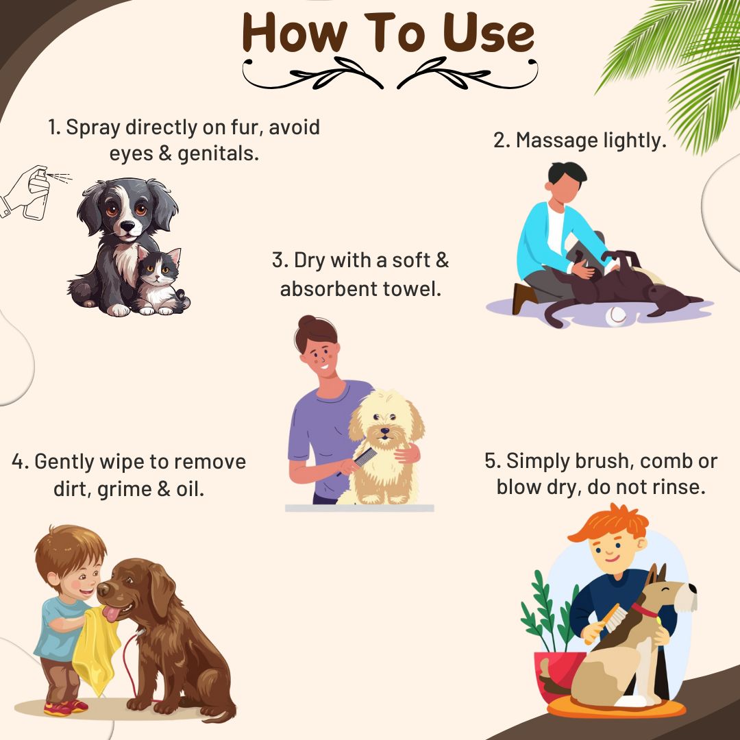 Bones N Paws Anti-Tick & Flea Dry Shampoo for Dogs, Cats , Pets 35ml | Waterless Vegan Spray | 9 Plant-Based Ingredients |  Puppy Safe Tick & Bug Repellent