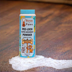 Bones N Paws Pee-Lock Super Absorbent Powder Liquid To Solid for Dogs & Cats Deodorizer 100 G| Instantly Solidifies Pee, Vomit & Waste Poop Puppy Safe | Odor Control with Lemon Essential Oil | Non-Toxic, Biocide-Infused Pet Cleaner |