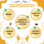 Bones N Paws 2-in-1 Anti-Tick & Flea Dog N cat Shampoo 50ml | Conditioning Pet Coat Cleanser with Rosemary & Eucalyptus  Puppy Safe | Kills Ticks & Fleas | Anti-Fungal, Antibacterial | Safe for All Breeds