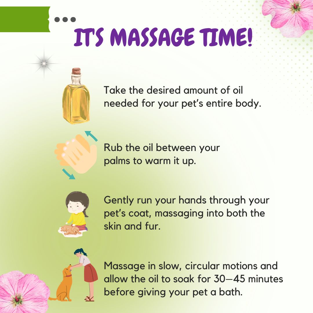 Bones N Paws Bug-Repelling Massage Oil for Dogs & Cats 50ml | Anti-Tick & Flea Pre-Bath Spa Oil | with Geranium, Cedarwood, Eucalyptus, Lemongrass & Cold-Pressed Coconut Oil  Puppy Safe |