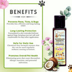 Bones N Paws Bug-Repelling Massage Oil for Dogs & Cats 50ml | Anti-Tick & Flea Pre-Bath Spa Oil | with Geranium, Cedarwood, Eucalyptus, Lemongrass & Cold-Pressed Coconut Oil  Puppy Safe |