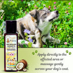 Bones N Paws Bug-Repelling Massage Oil for Dogs & Cats 50ml | Anti-Tick & Flea Pre-Bath Spa Oil | with Geranium, Cedarwood, Eucalyptus, Lemongrass & Cold-Pressed Coconut Oil  Puppy Safe |