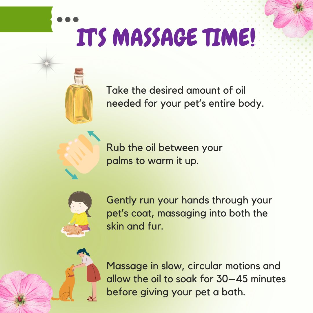 Bones N Paws Bug-Repelling Massage Oil for Dogs & Cats 200ml | Anti-Tick & Flea Pre-Bath Spa Oil | with Geranium, Cedarwood, Eucalyptus, Lemongrass & Cold-Pressed Coconut Oil  Puppy Safe