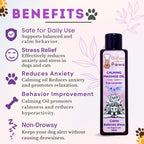 Bones N paws Calming Spa Massage Oil for Dogs & Cats 200 ml | Pre-Bath Aromatherapy with Lavender & Cold-Pressed Coconut | Stress Relief, Itching, Shedding, Joint Comfort Puppy Safe | Natural Pet Spa Oil |