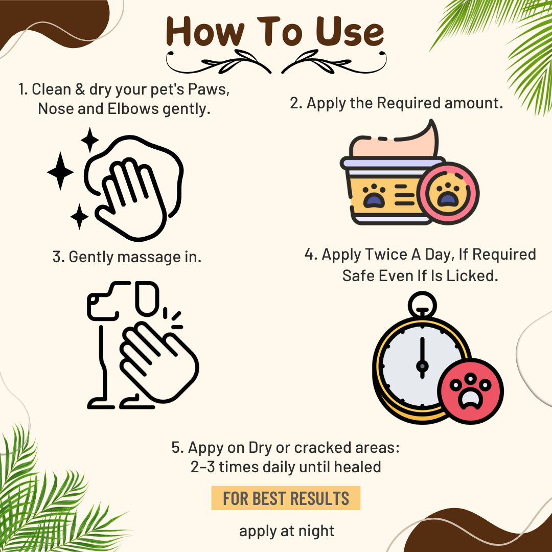 Bones N Paws Heal Balm ,Nose, Paws & Elbow Cream for Dogs & Cats 50g | Relieves Cuts, Cracks, Dry & Itchy Skin ,Inflamation, Redness | Shea Butter, Coconut, Neem & Essential Oils  Puppy Safe |